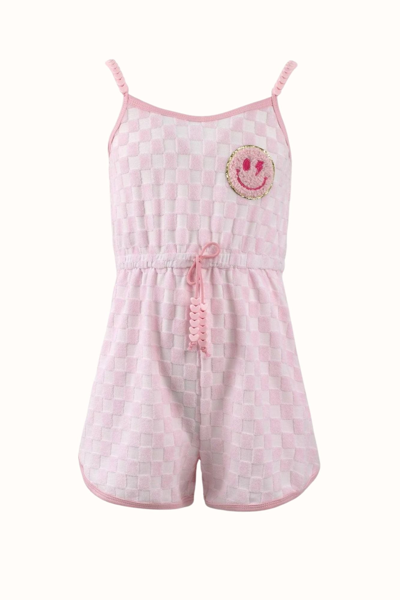 Pink Checkered Emoji Romper