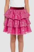 Hot Pink 3 Tier Sparkle Skirt