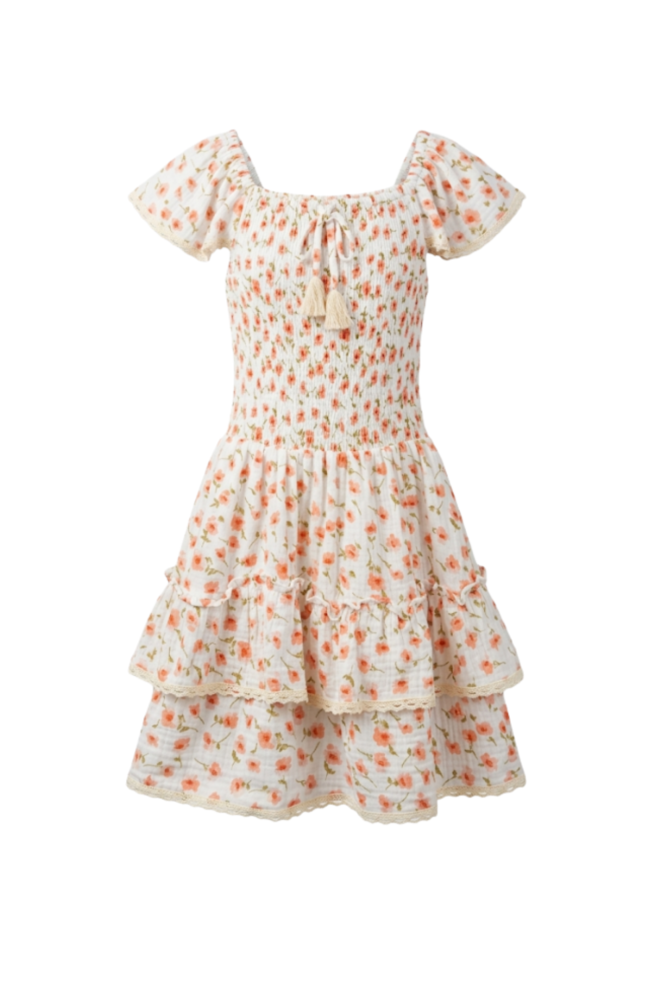 Poppies Garden Dress Shirred