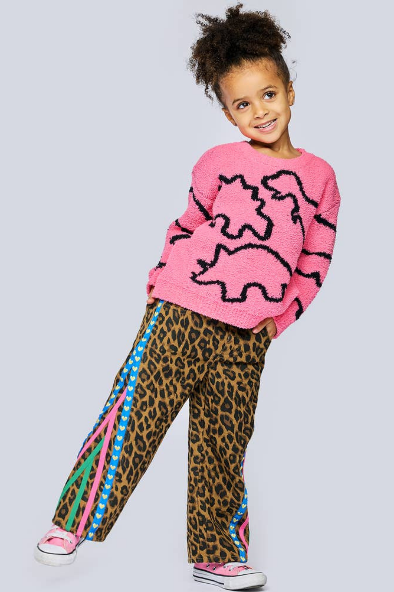 Leopard Print Denim Pants