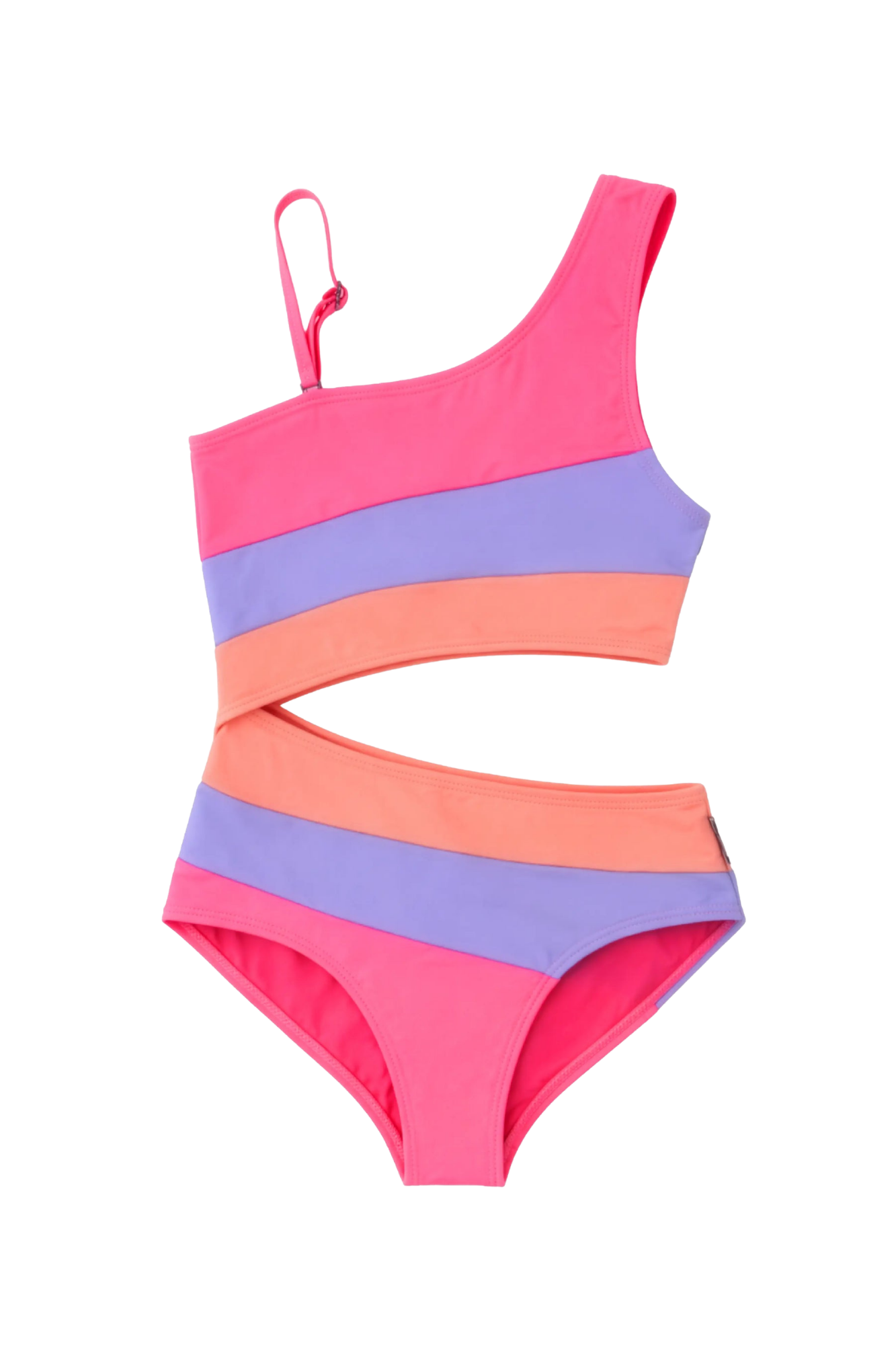 Vivi Cutout Multicolor Stripe One Piece Swimsuit