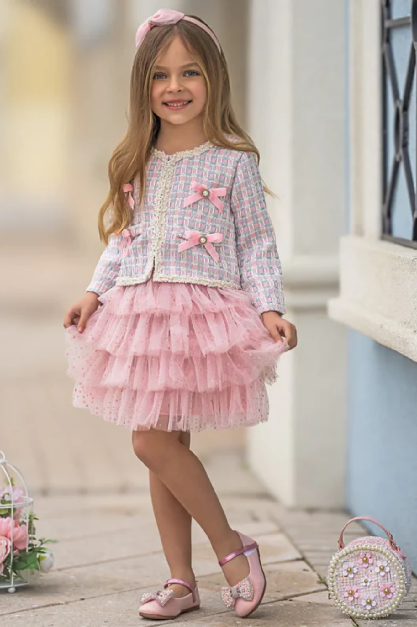 Preppy Ballet Tweed Blazer & Tutu Skirt Set