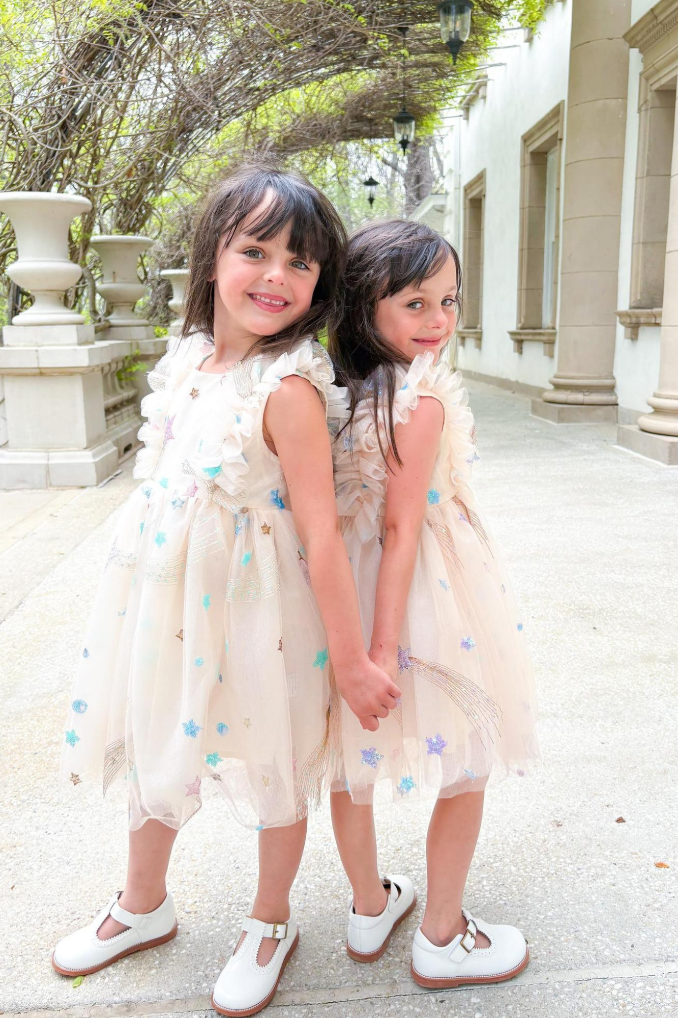 Cream Tulle Star Dress