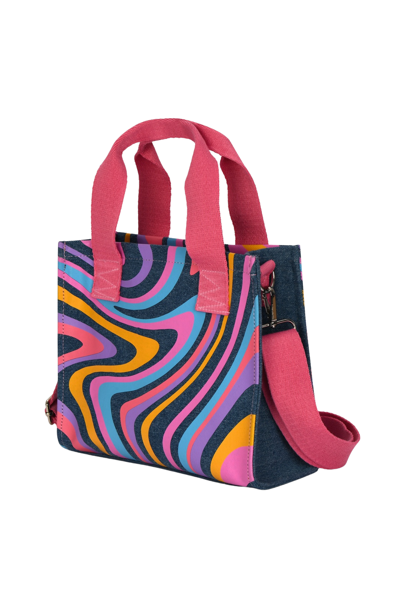 Color Swirl Denim Crossbody Bag