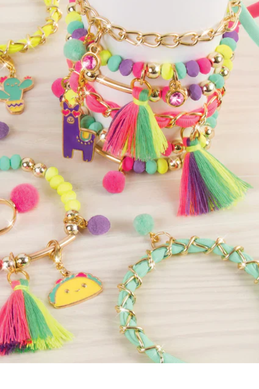 Neo-Brite Chains & Charms Bracelet
