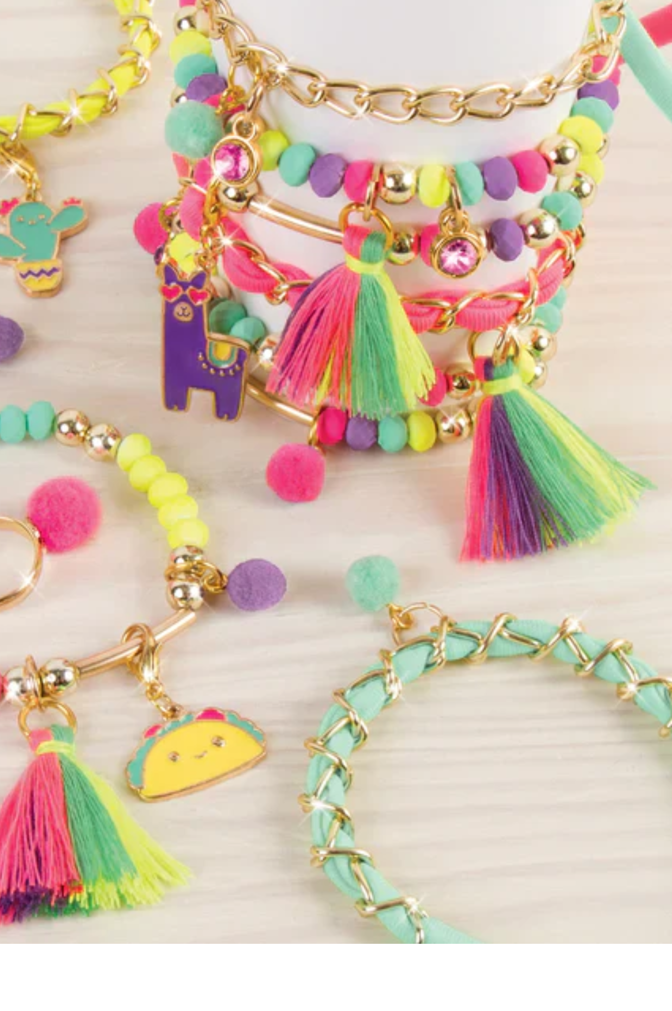 Neo-Brite Chains & Charms Bracelet