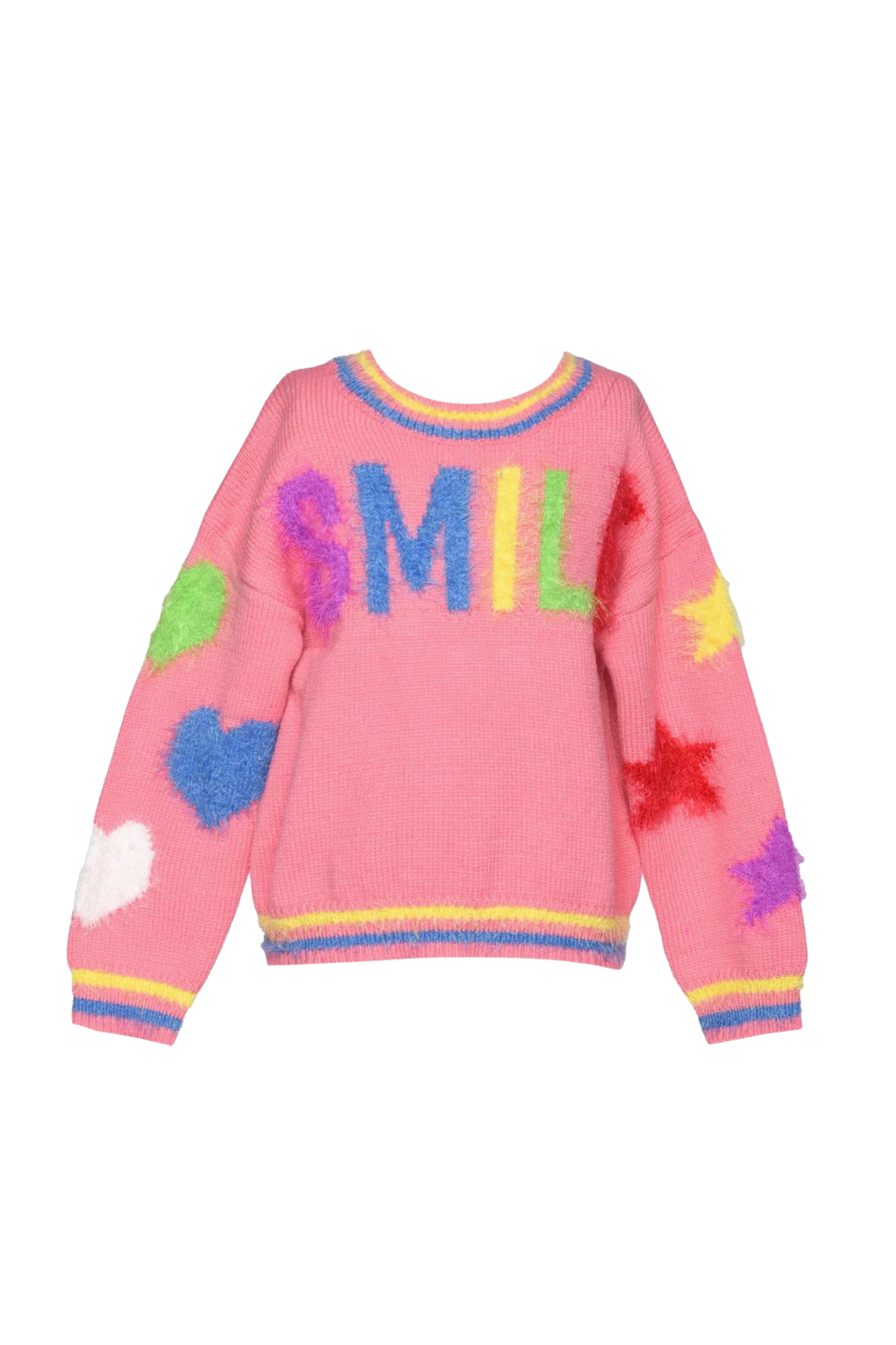 Pink Smile Fuzzy Sweater