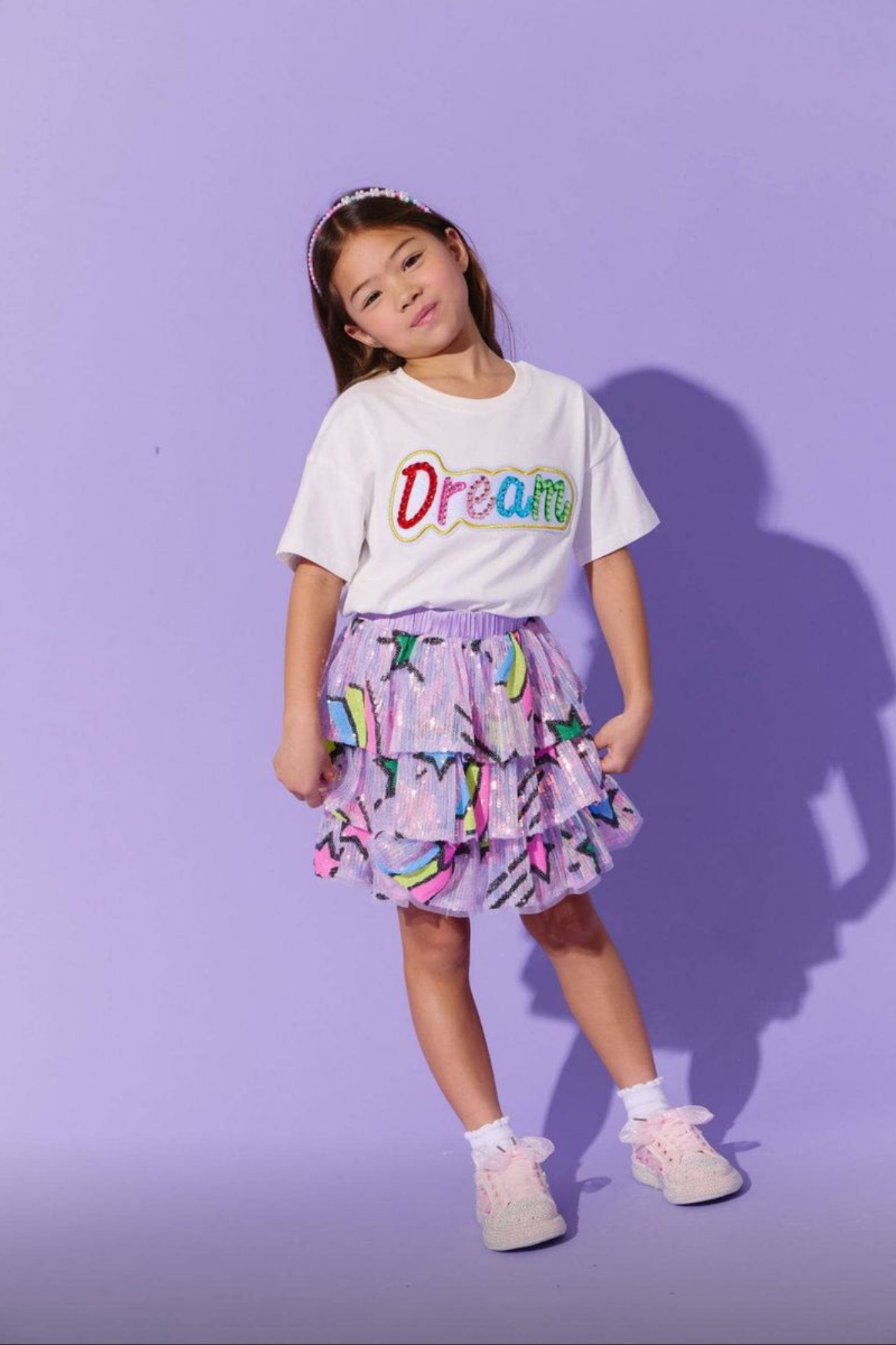 Lavender Shooting Star Sequin Skirt