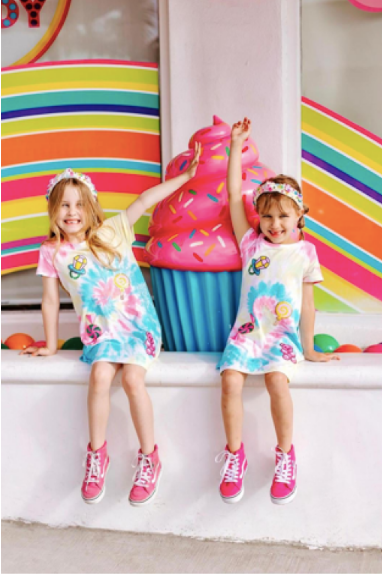 Candyland Sequin Patch Tie-Dye Dress