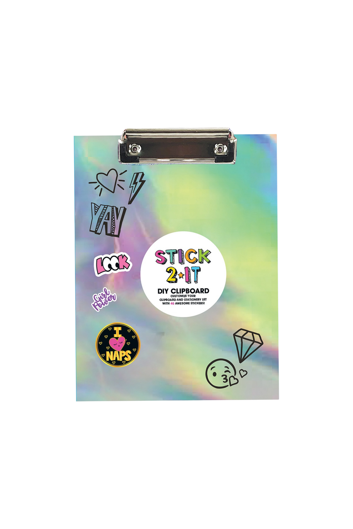 Silver Holographic Clipboard Set