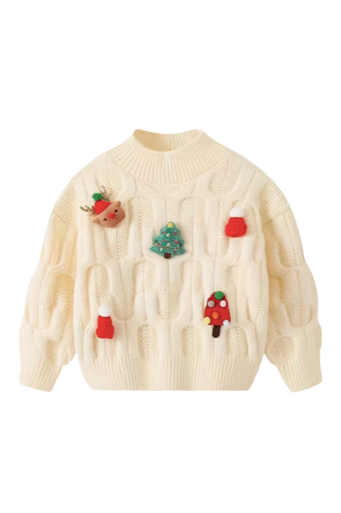 Beige Christmas Cardigan Plush