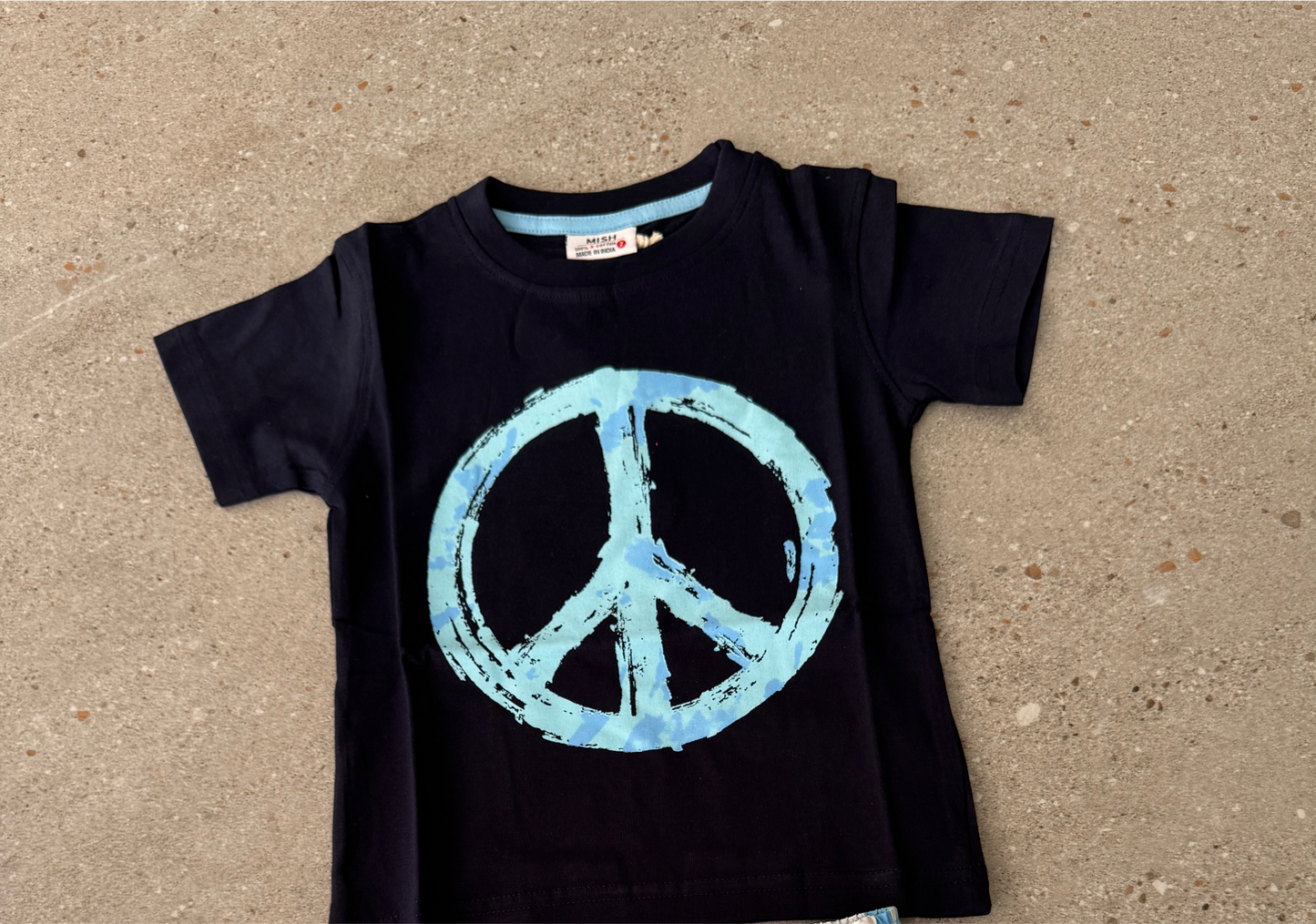 T-Shirt peace navy blue