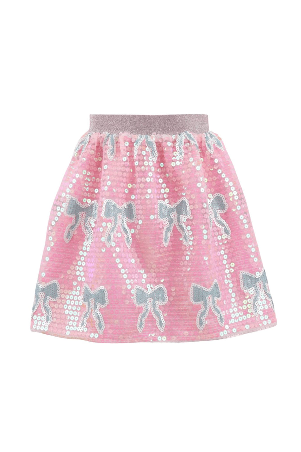 Baby Blue Sequin Bow Skirt