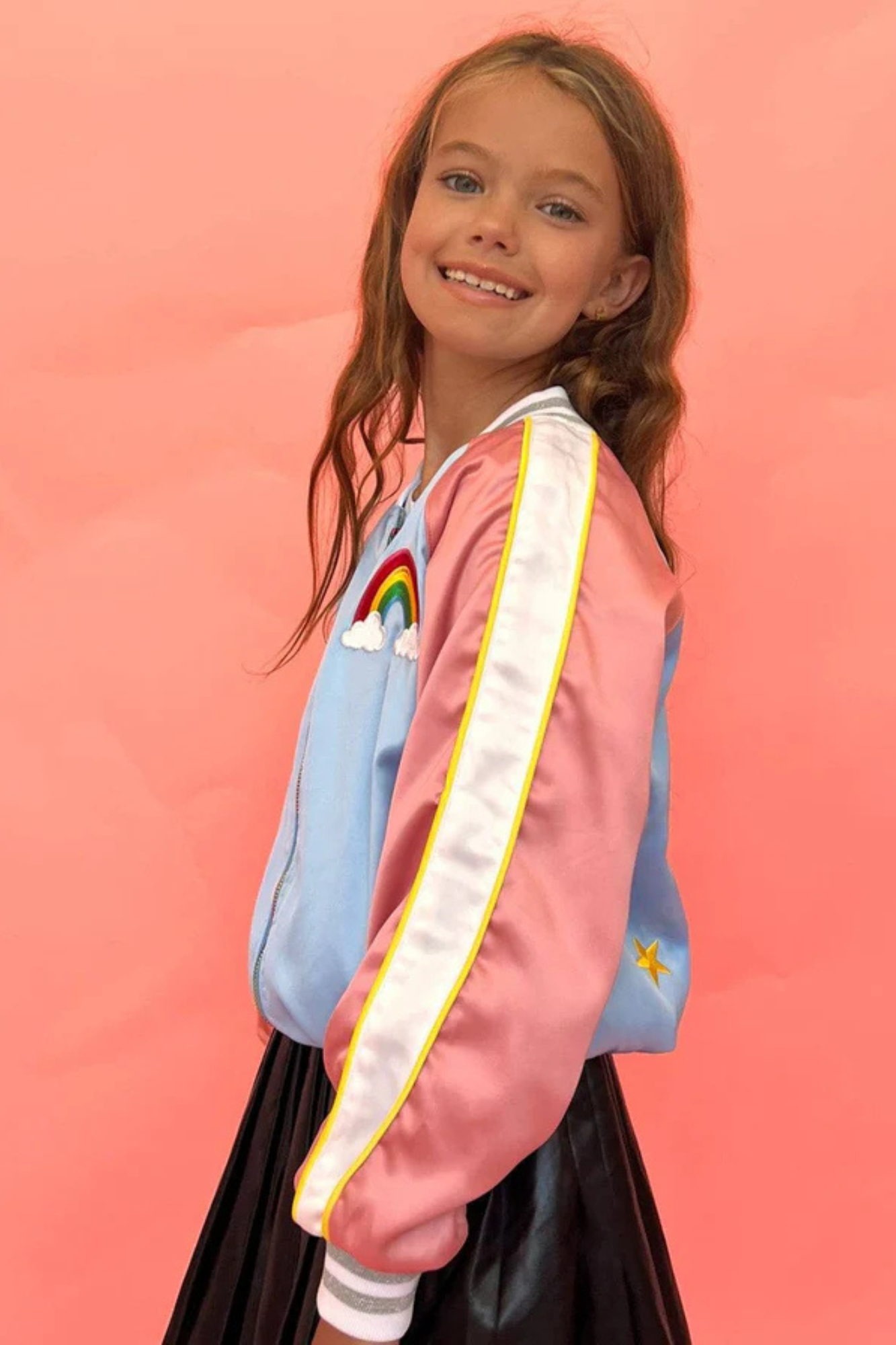 Sky Unicorn Satin Bomber