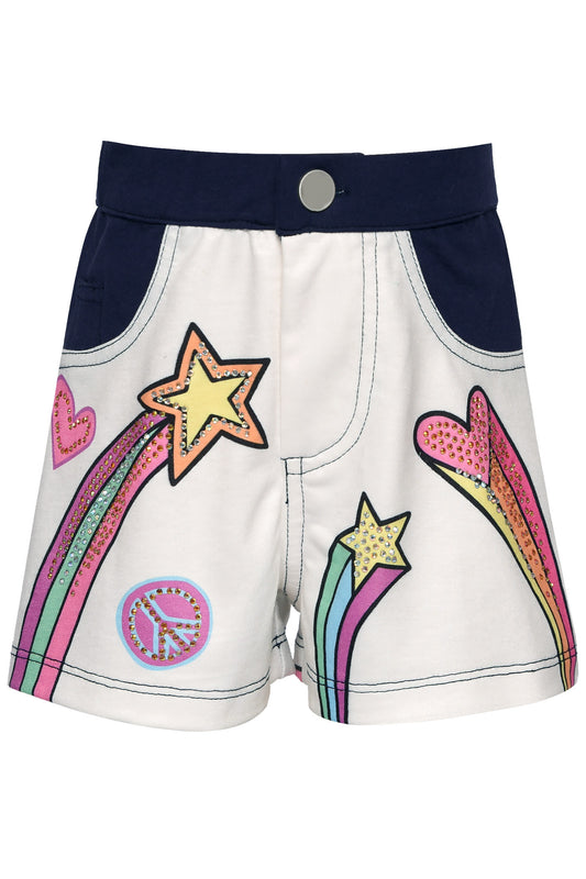 Shooting star and Heart print Shorts