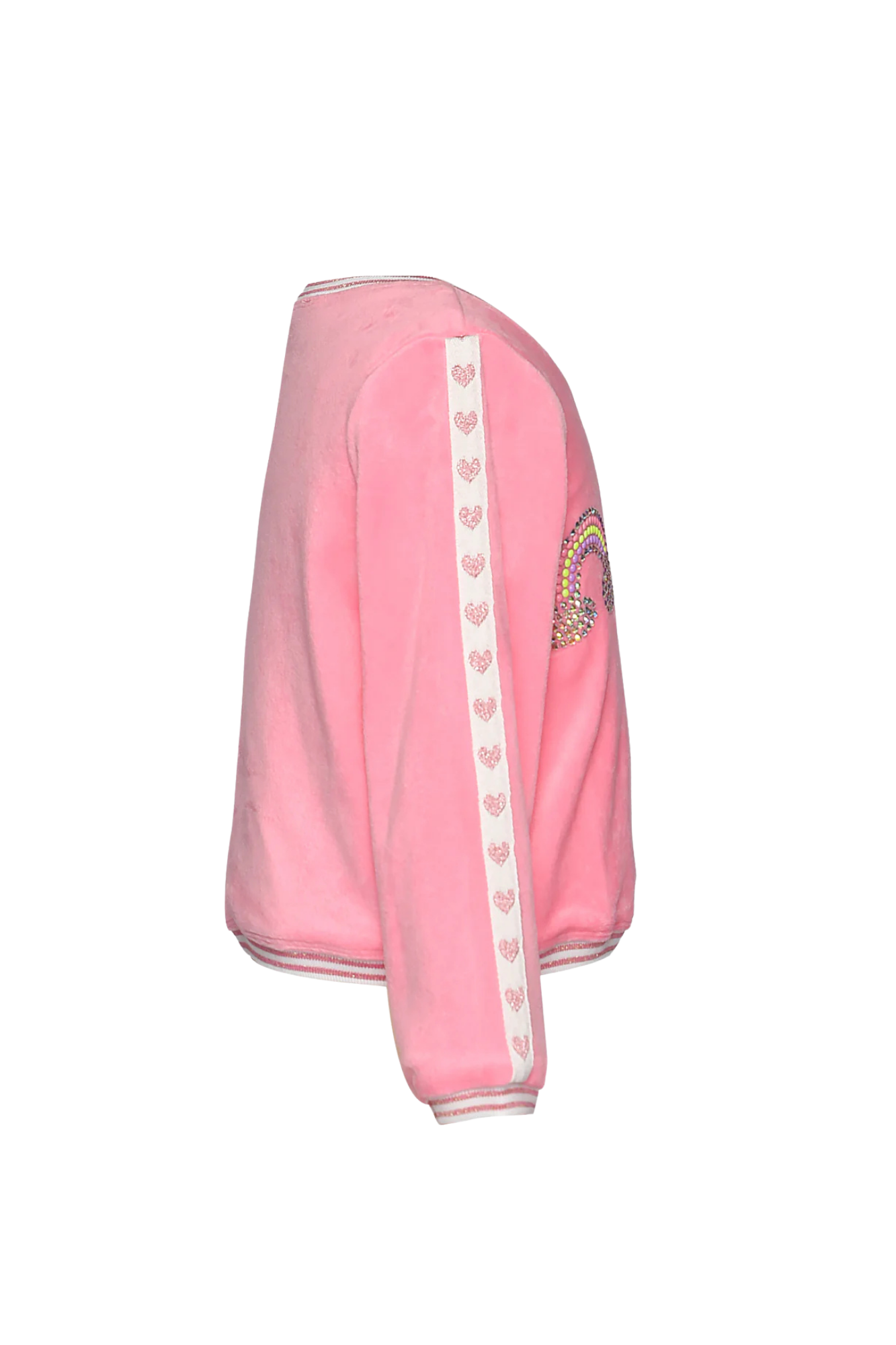 Pink Velvet Top & Skirt Crystals Details