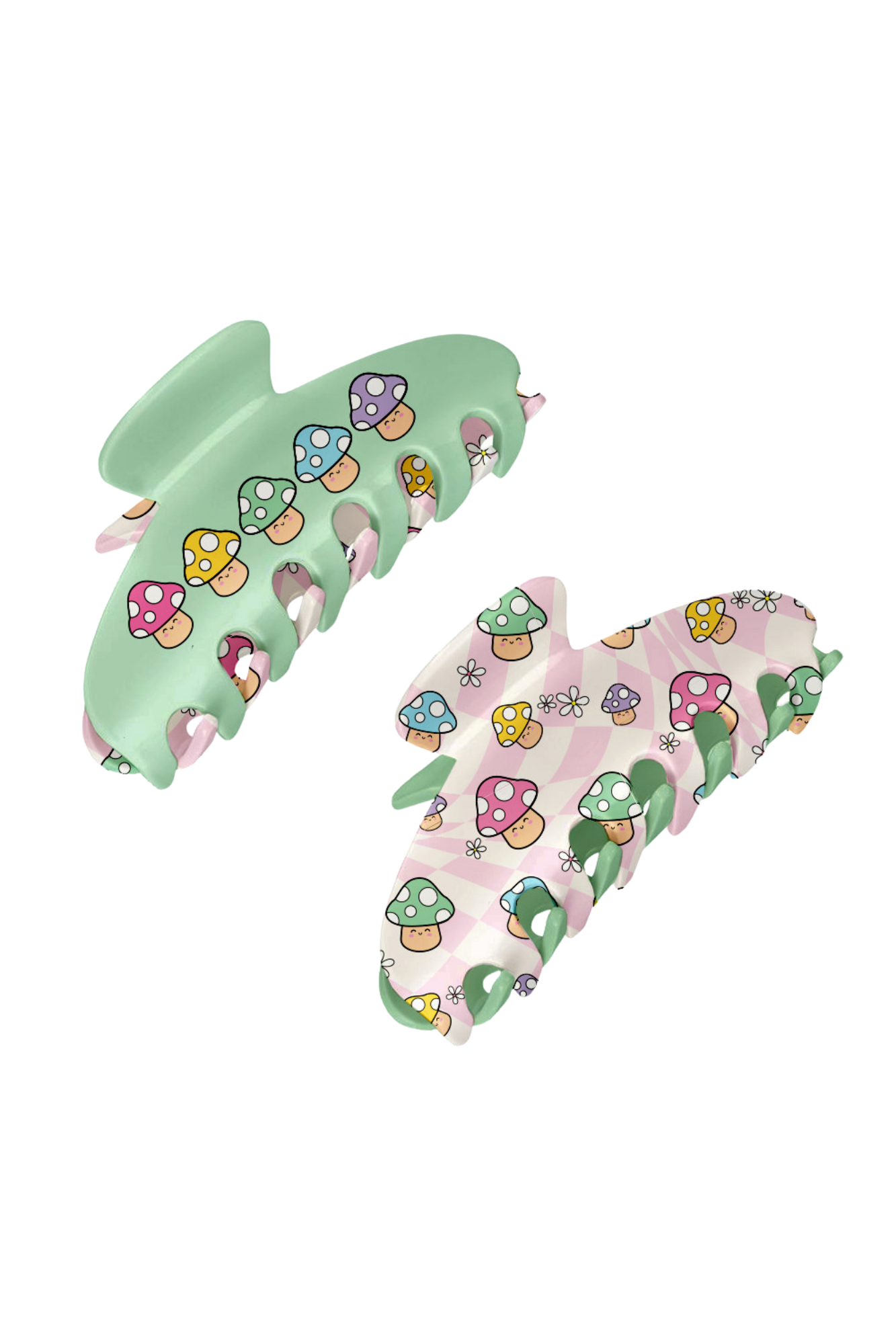 Two Sided Large Claw Clip - Mushroom