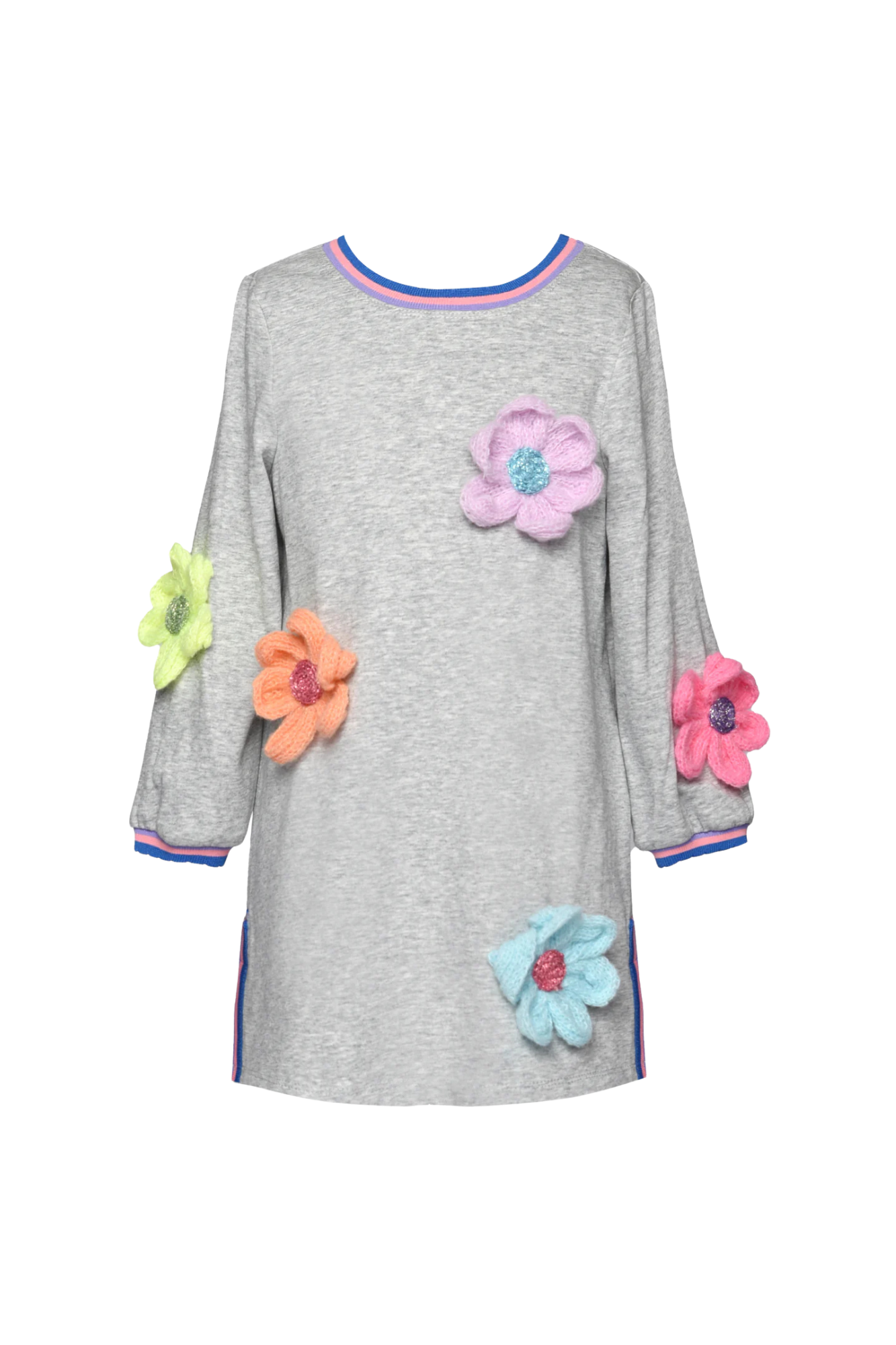 Grey Dress w/ 3D Flowers