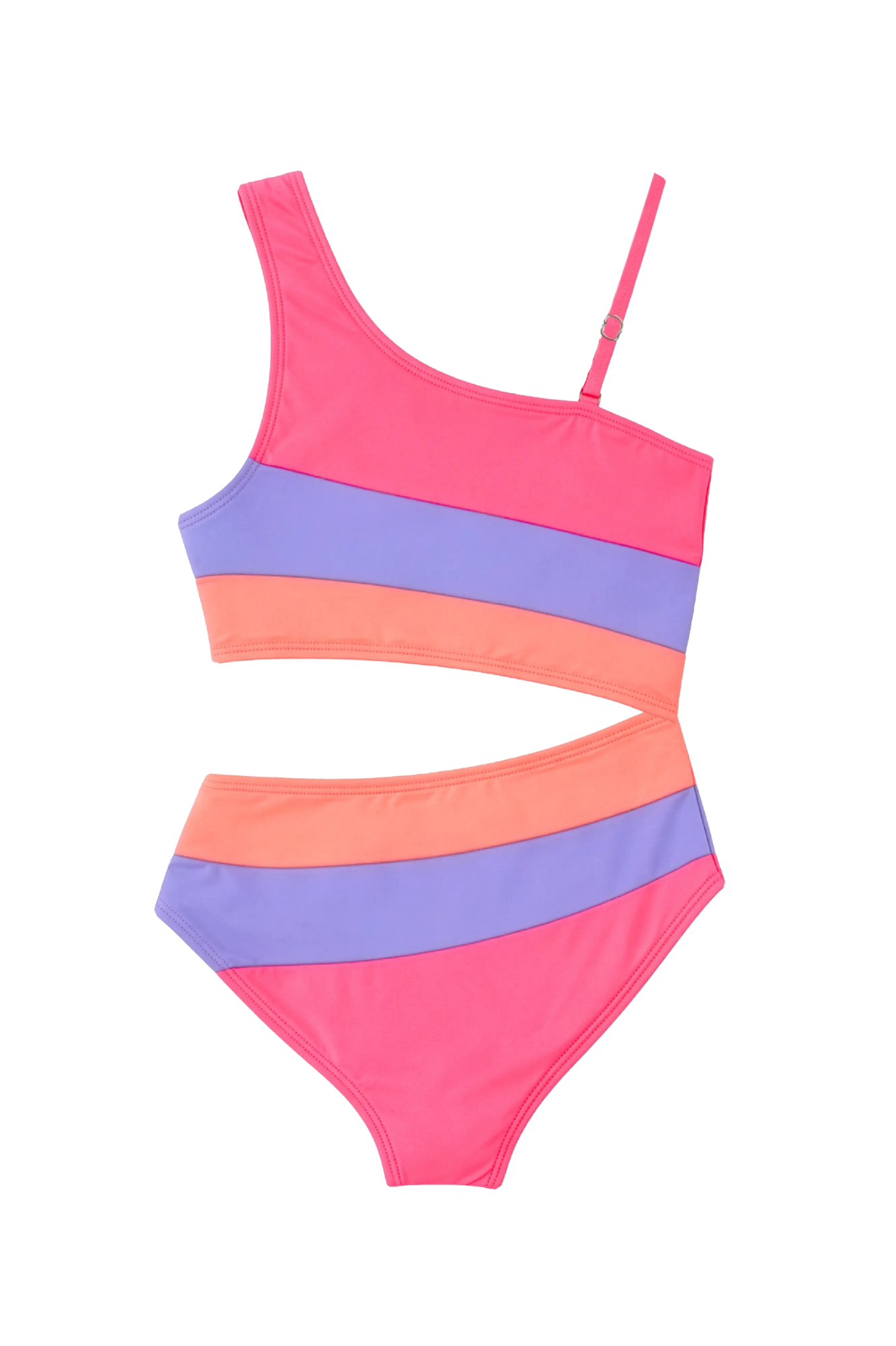 Vivi Cutout Multicolor Stripe One Piece Swimsuit