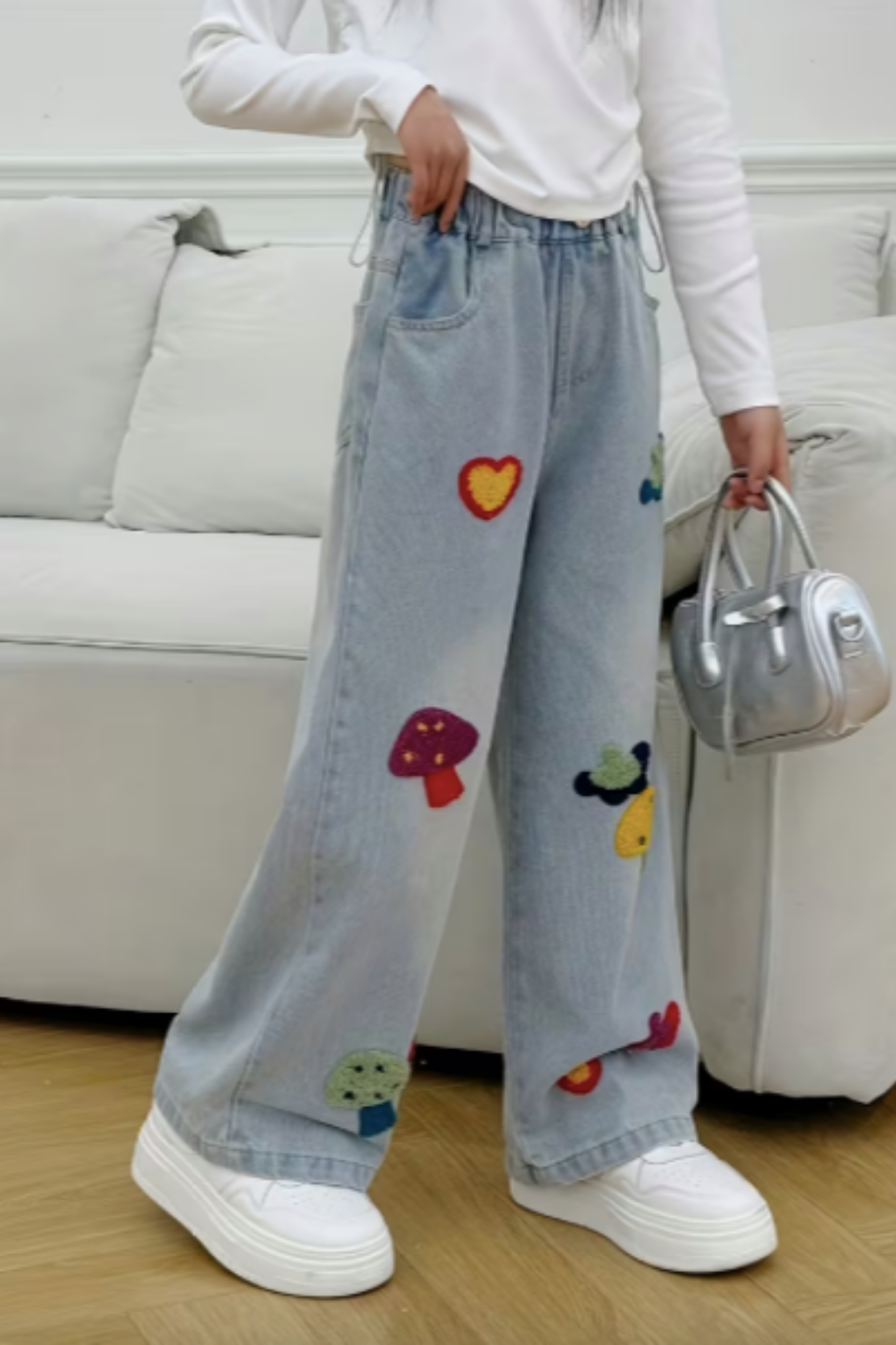 Light Jeans with Mushrooms