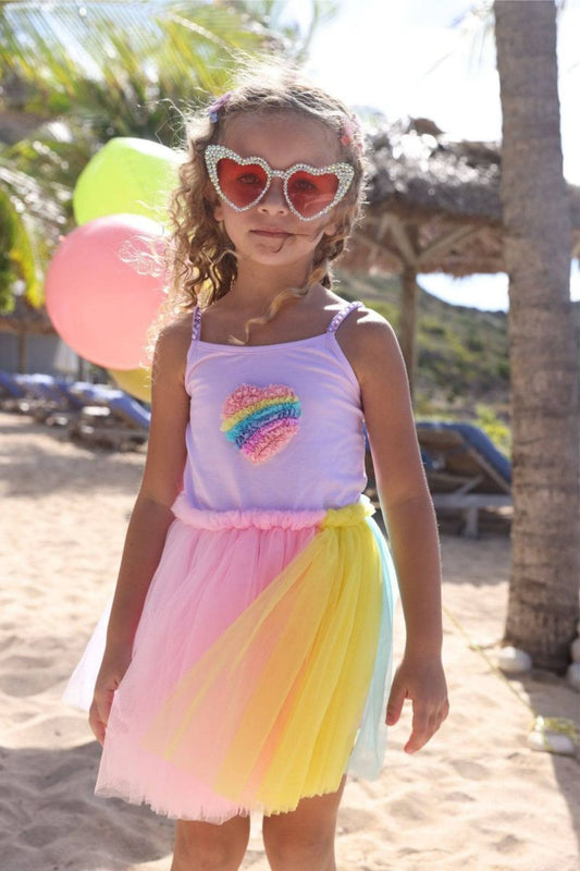 Rainbow Heart Tulle Dress