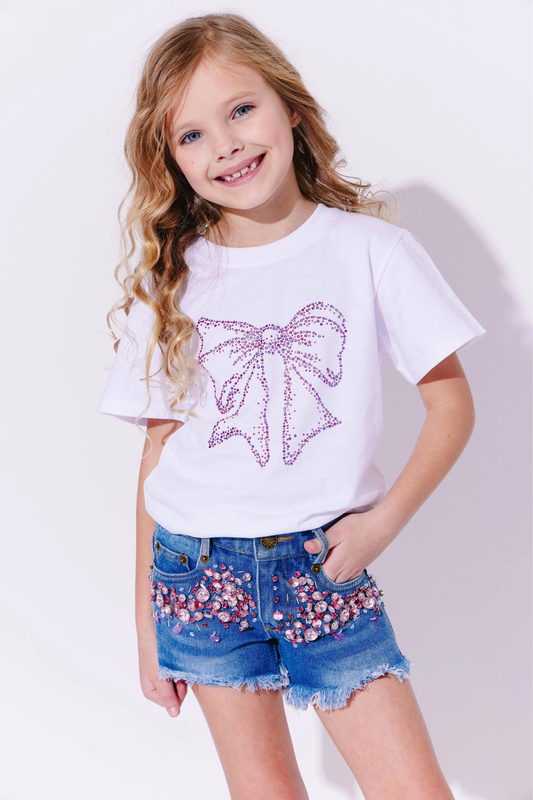 Crystal Bow White T-Shirt