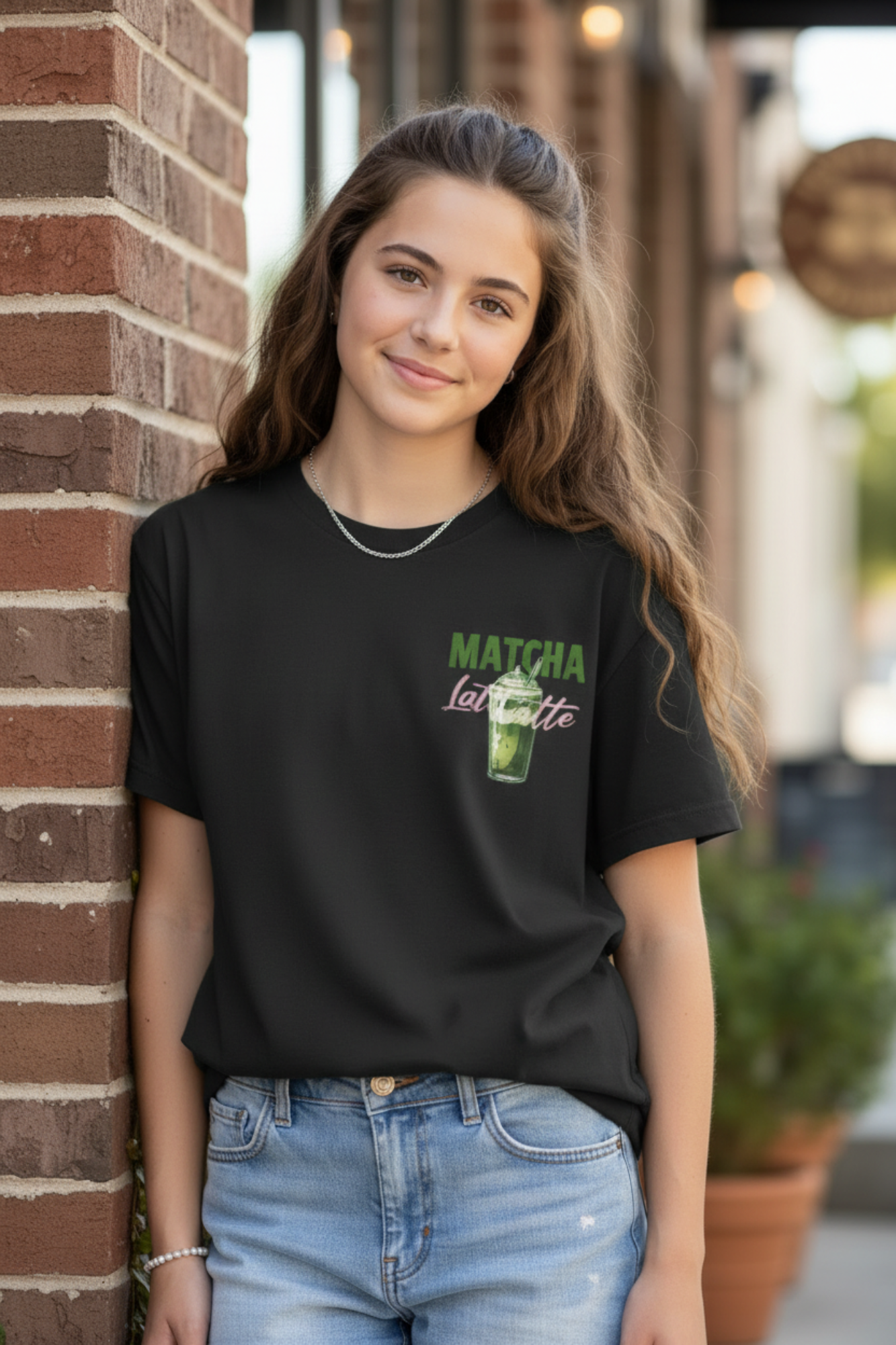 Oversized Black Matcha T-Shirt