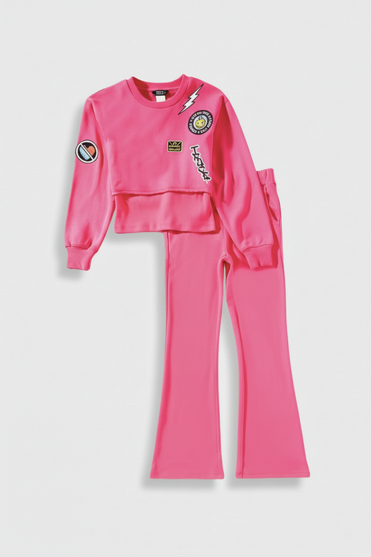 Pullover 3pcs Pant Dark Pink Set