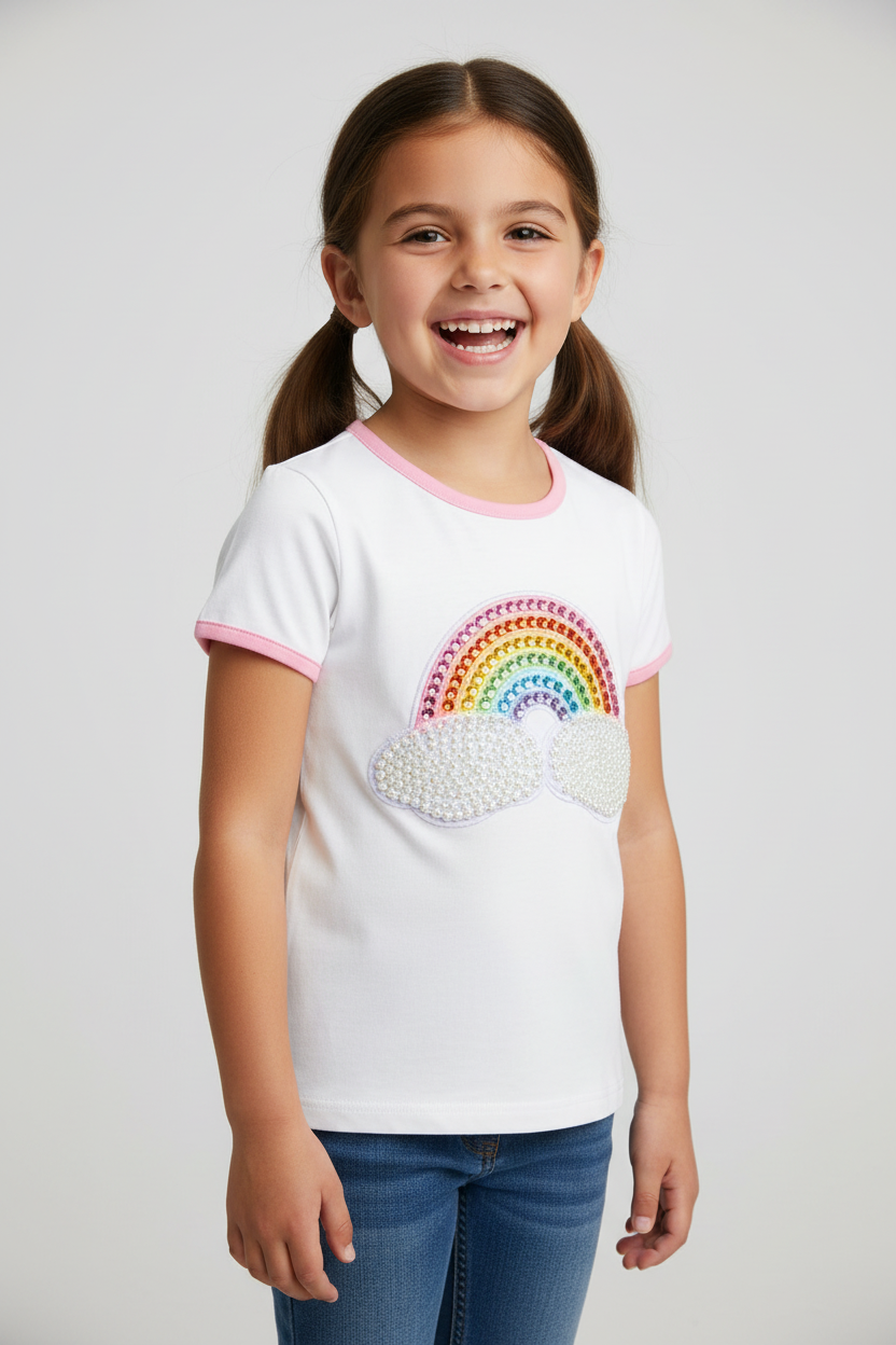 Rainbow Pearl Patch T-Shirt