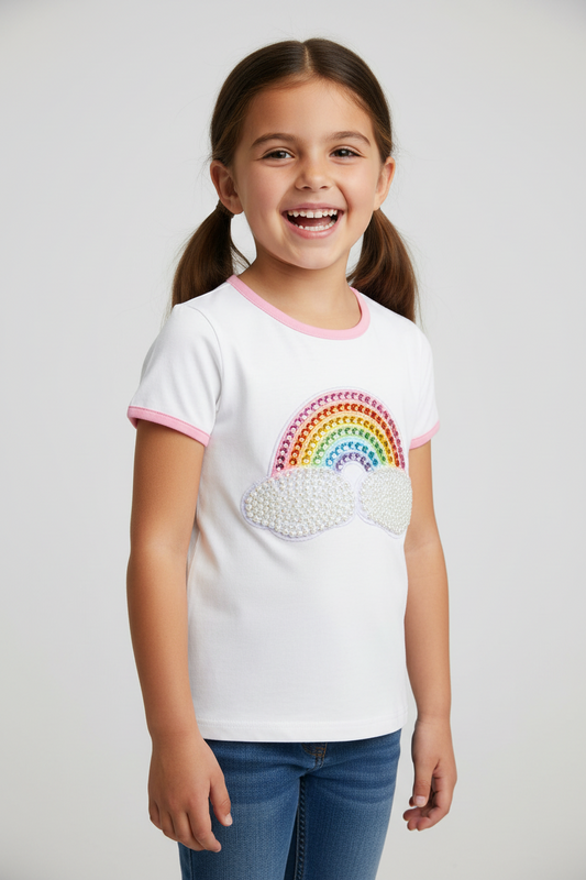 Rainbow Pearl Patch T-Shirt