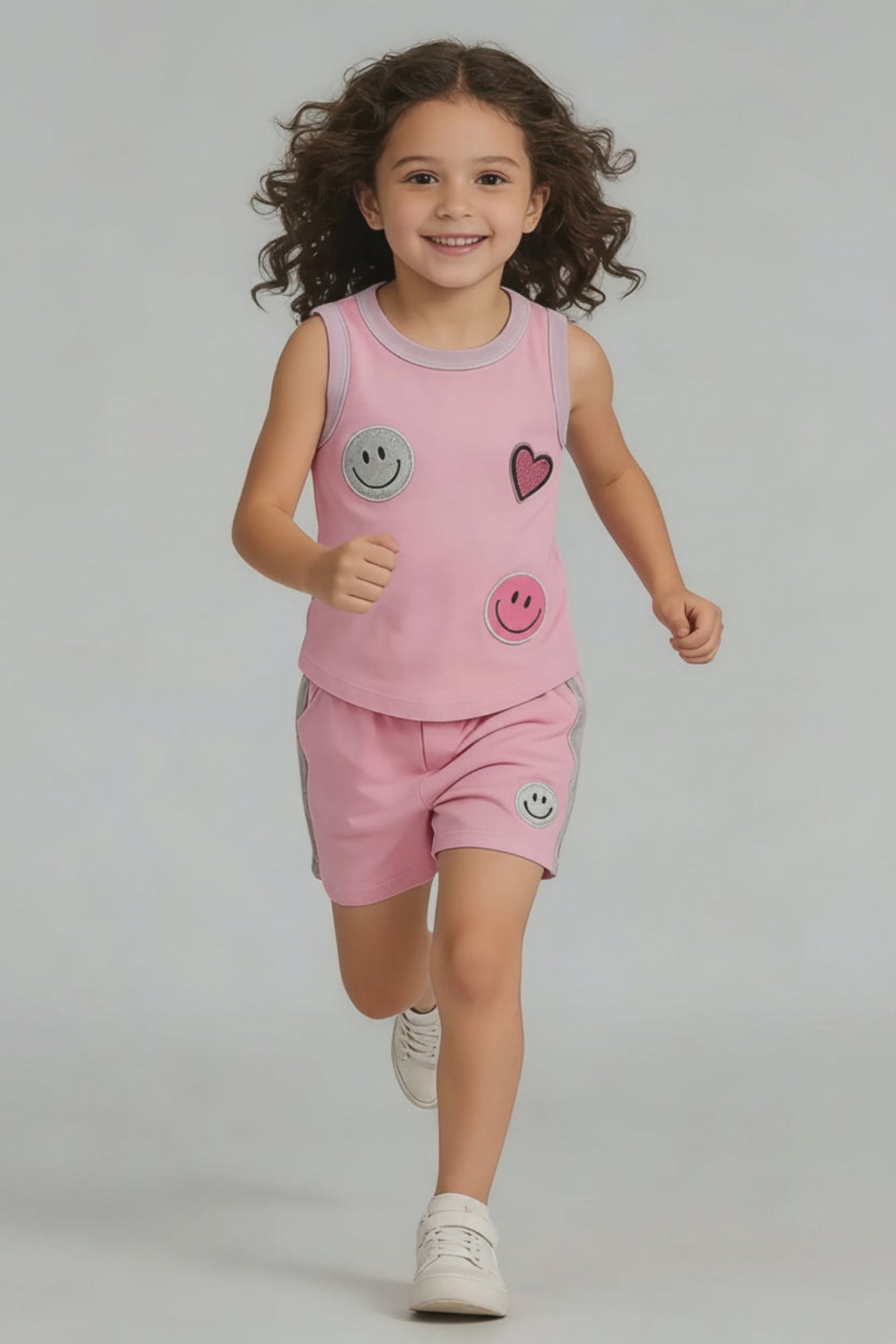 Smiley Face & Heart Pink Set