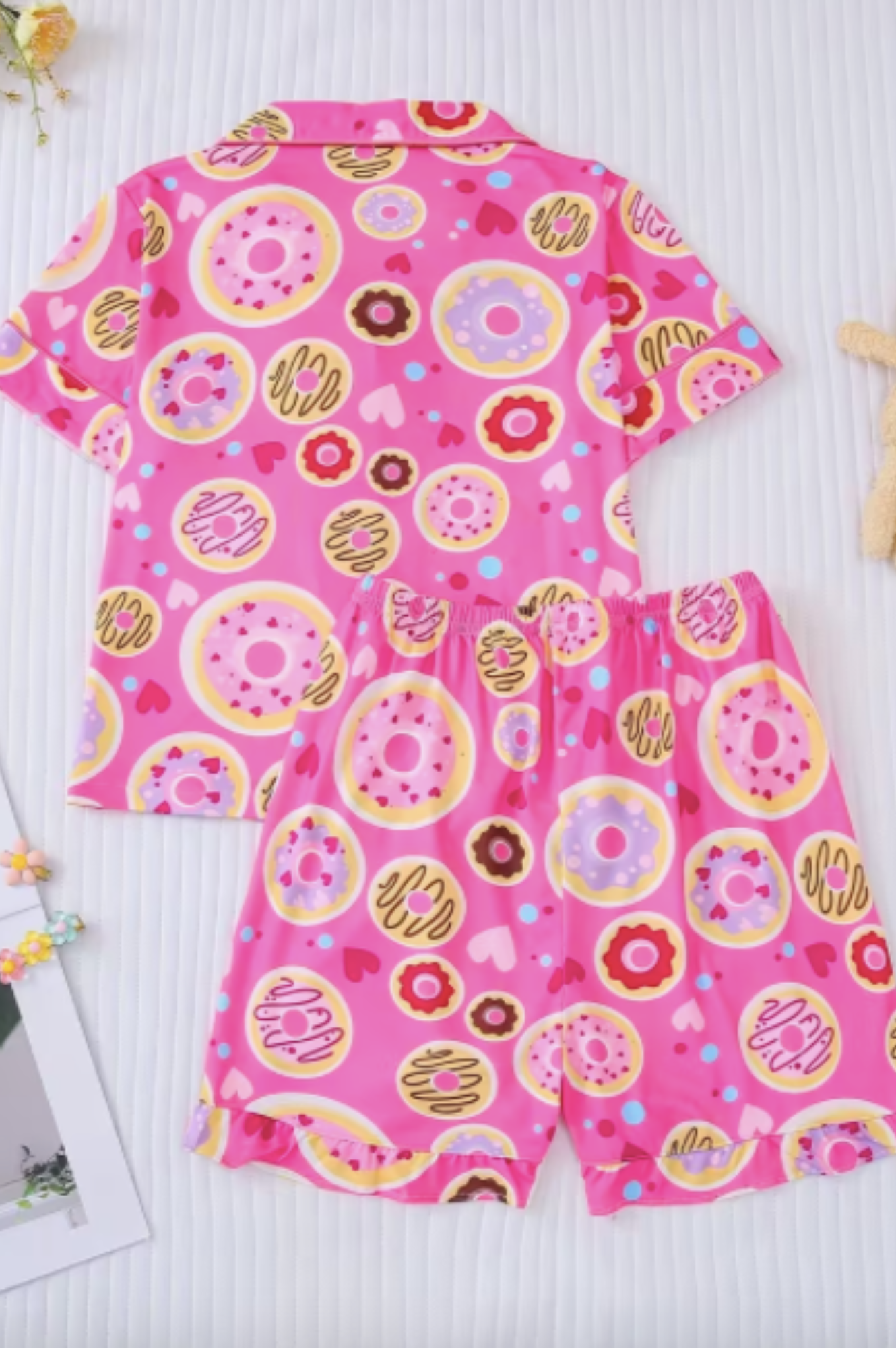 Pink Multicolor Donuts Pajamas