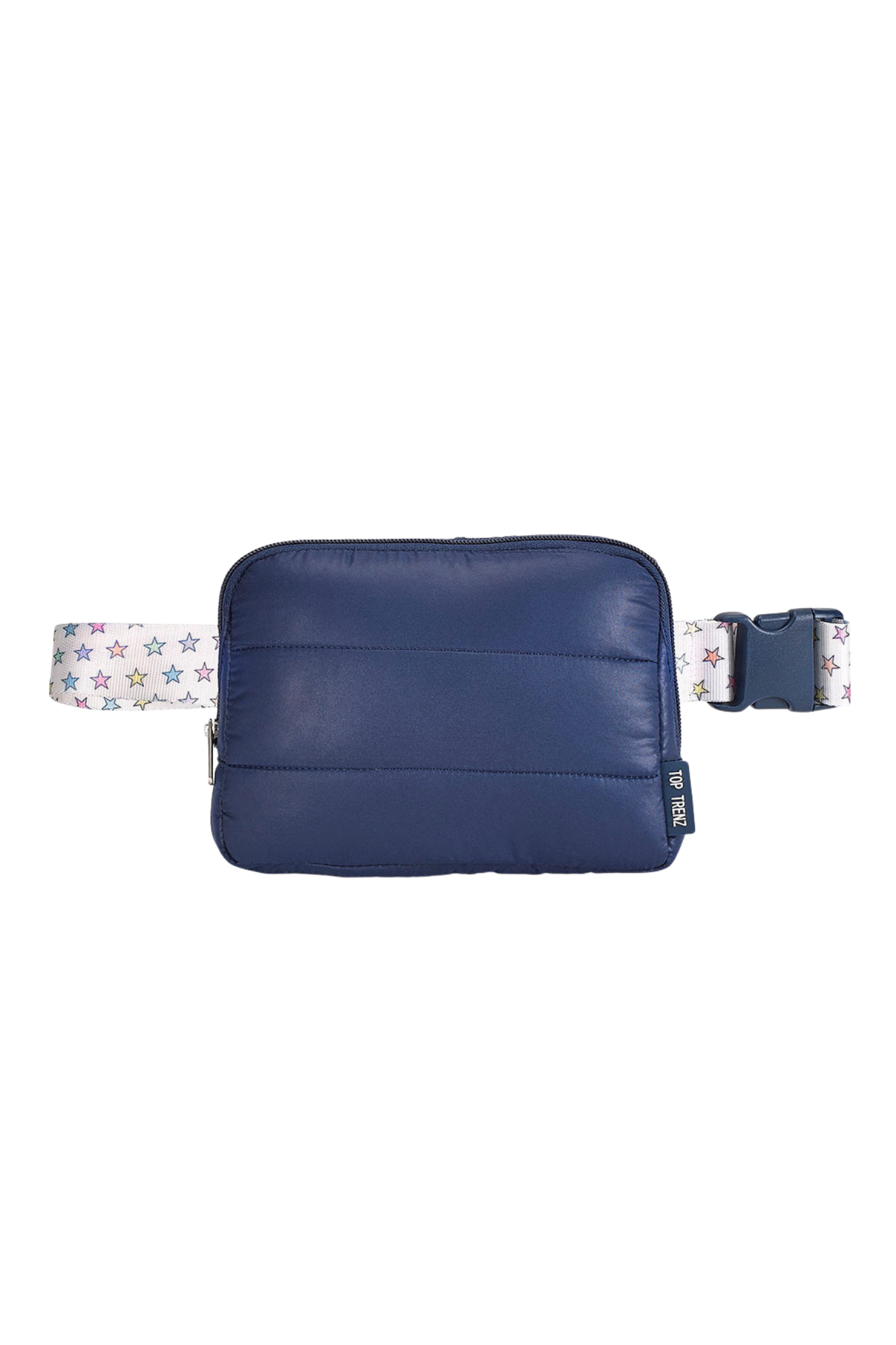 Navy Puffer Belt Bag Rainbow Star Strap