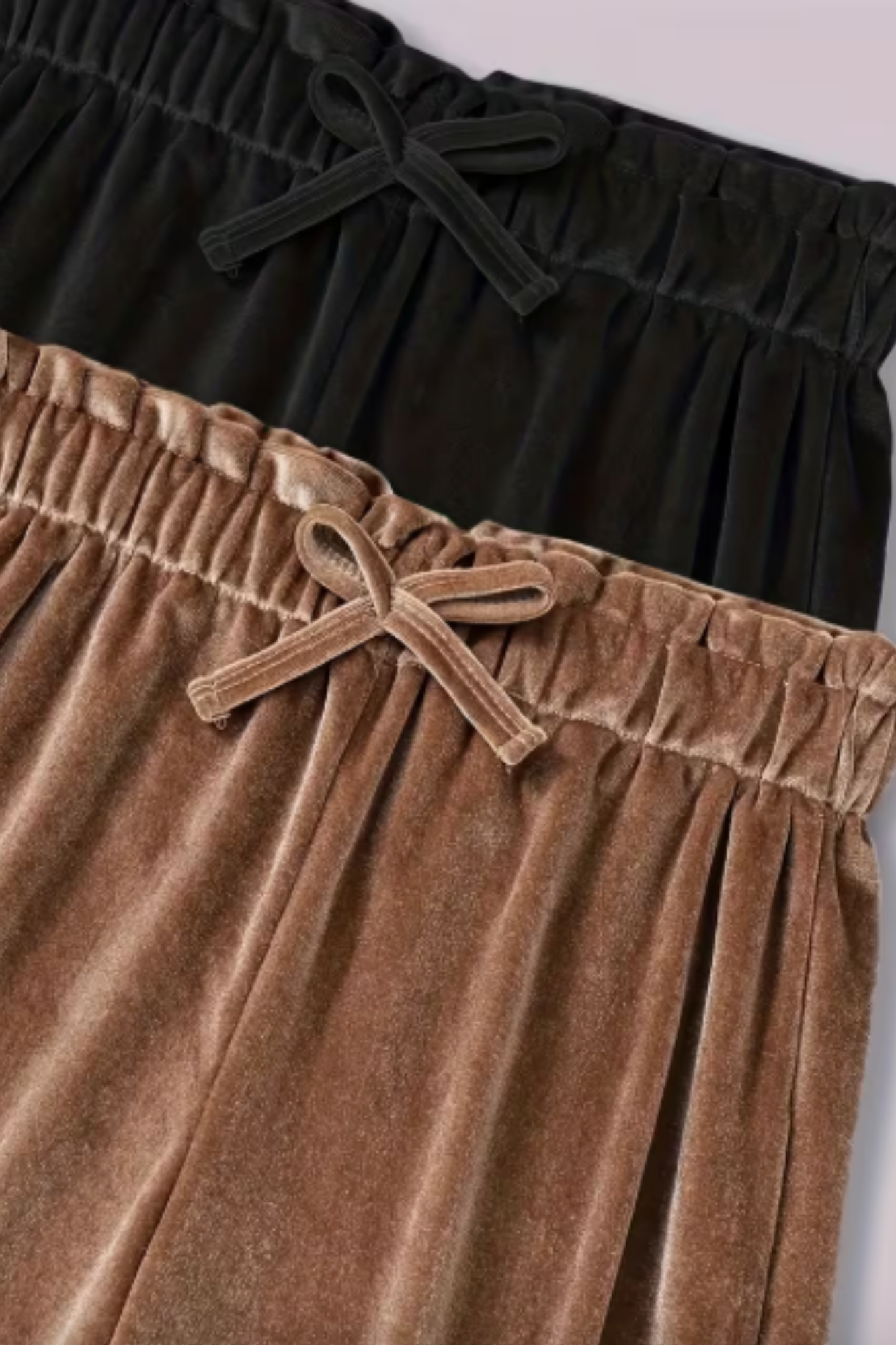 Black Velvet Wide-Leg Pants