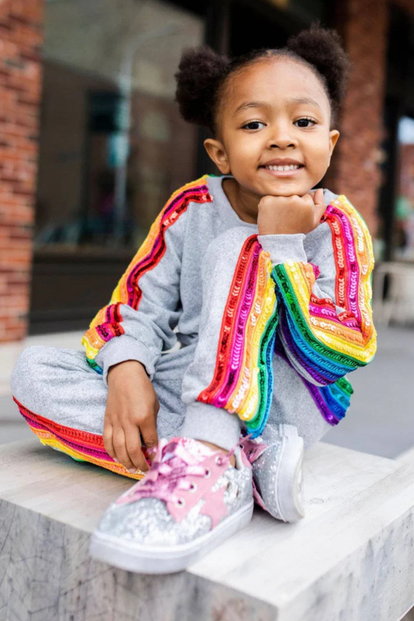 Sequin Rainbow Tracksuit Set