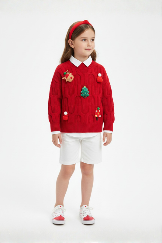 Red Christmas Cardigan Plush
