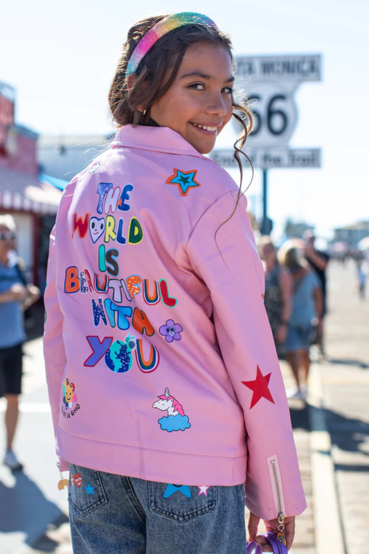 Pink Doodle Art Vegan Leather