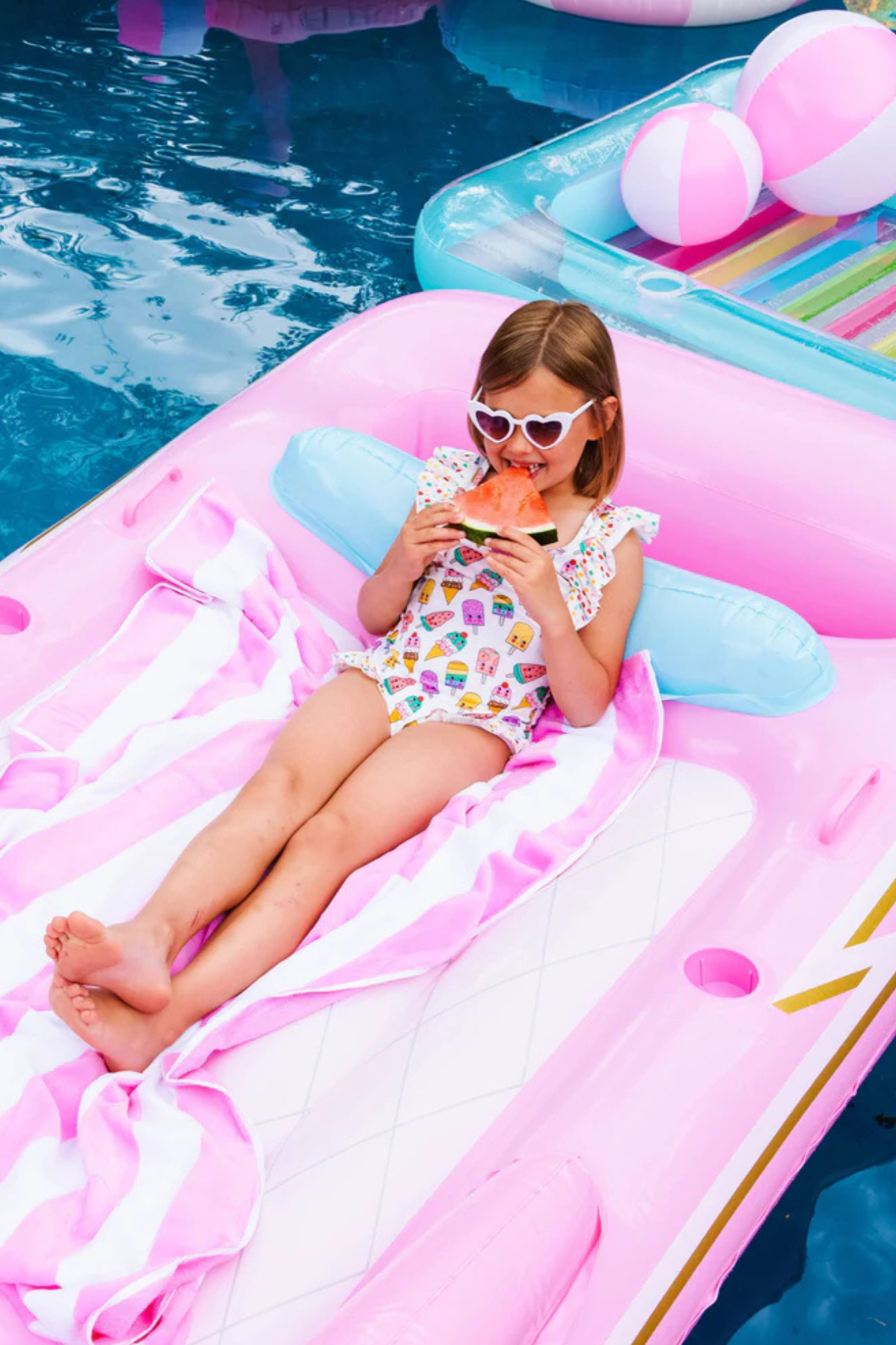 Rainbow Ice Cream Ruffle Swimsuit