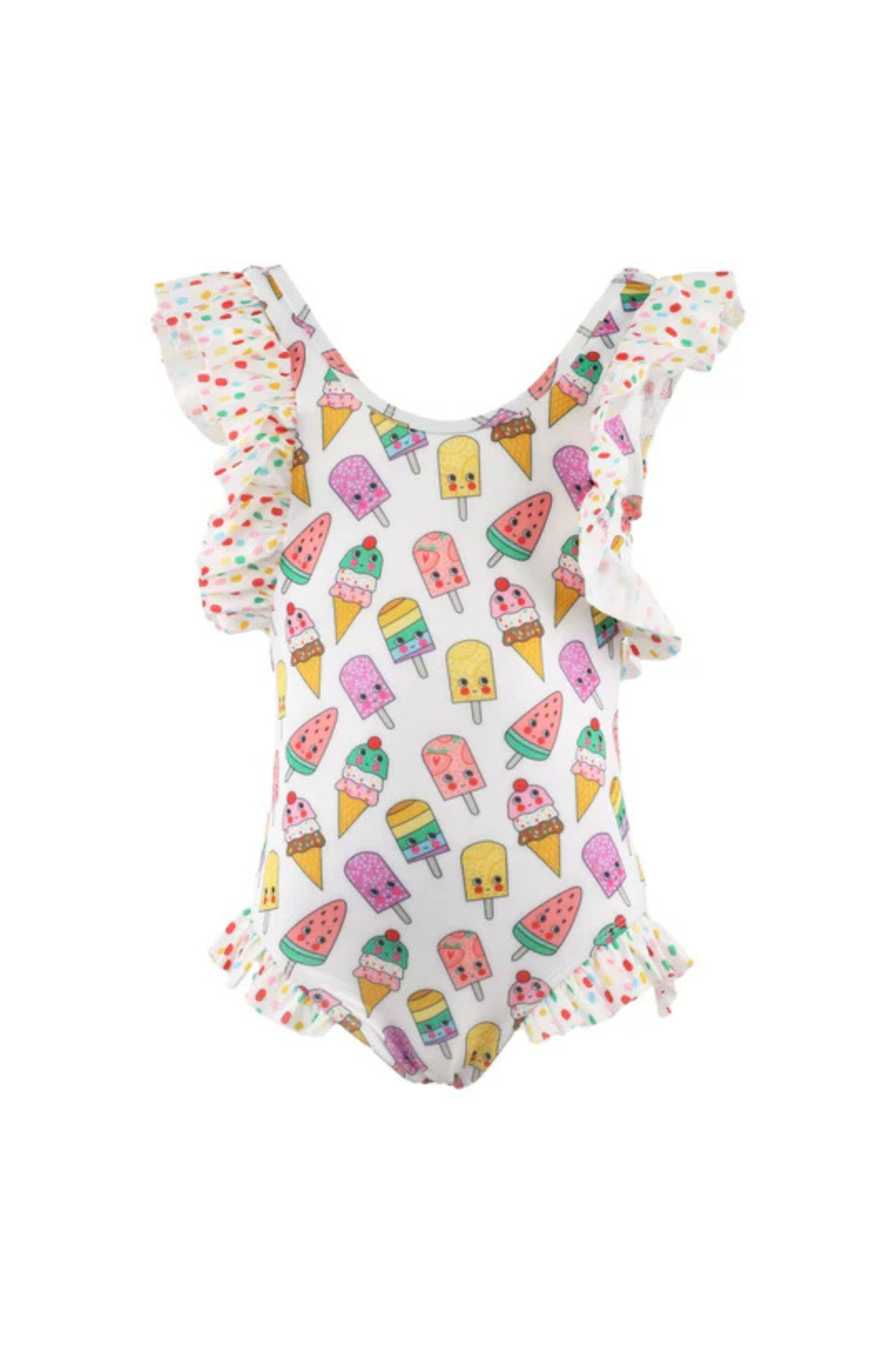 Rainbow Ice Cream Ruffle Swimsuit