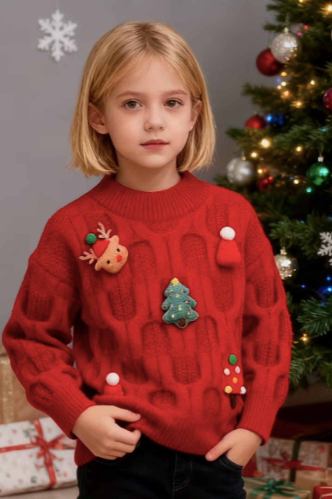 Red Christmas Cardigan Plush