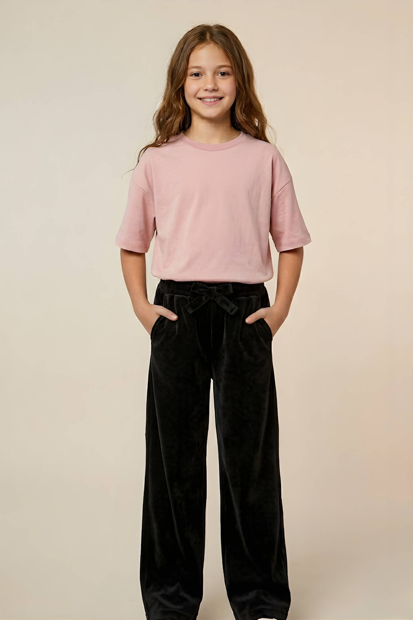 Black Velvet Wide-Leg Pants