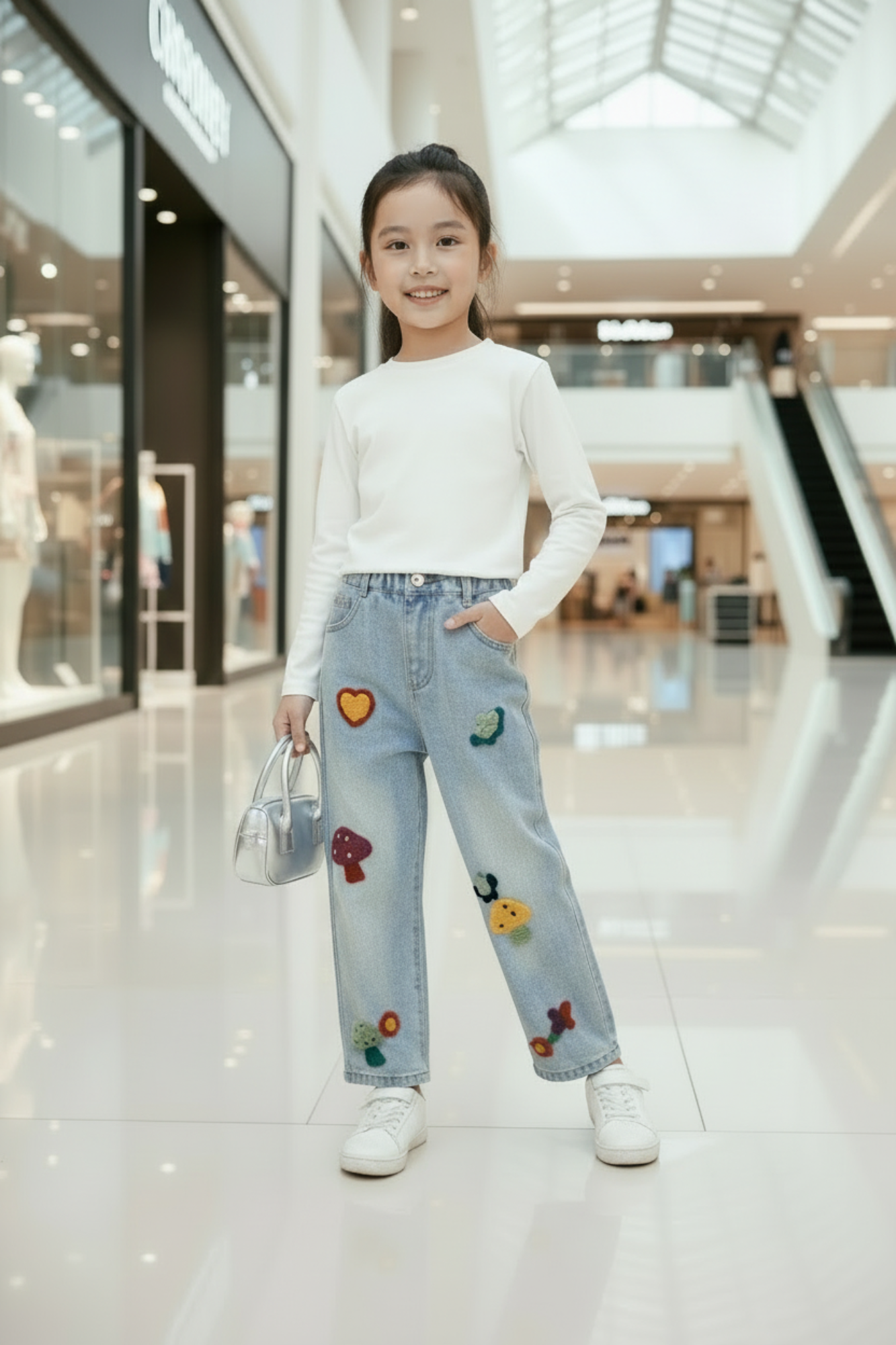 Light Jeans with Mushrooms