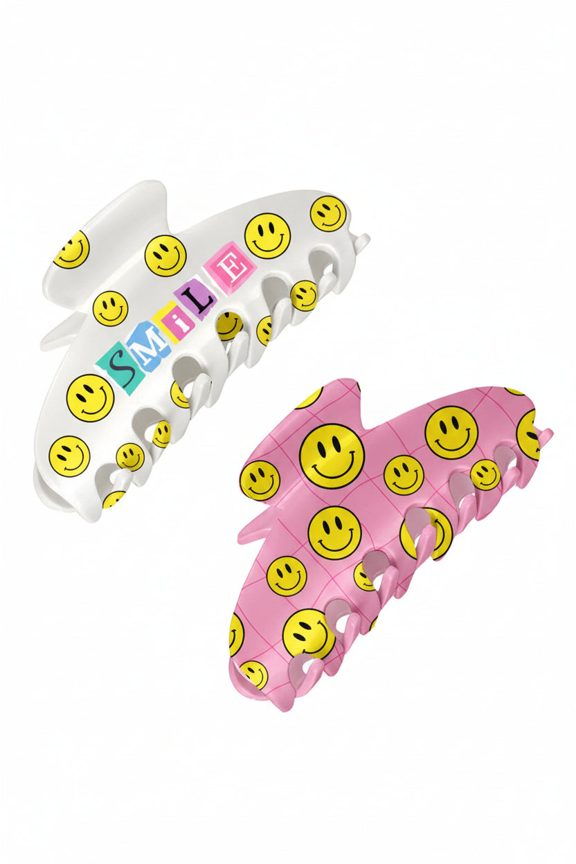 Two-Sided Large Claw Clip - Smile