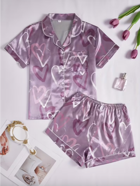 Purple Hearts Pajamas