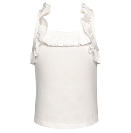 White Ruffle Tank Top