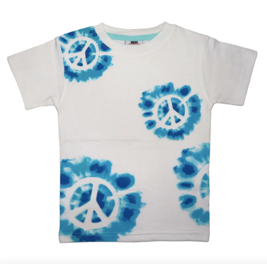 Tie Dye Peace Tee White