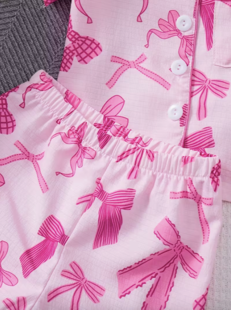 Deep Pink Bows Pajamas