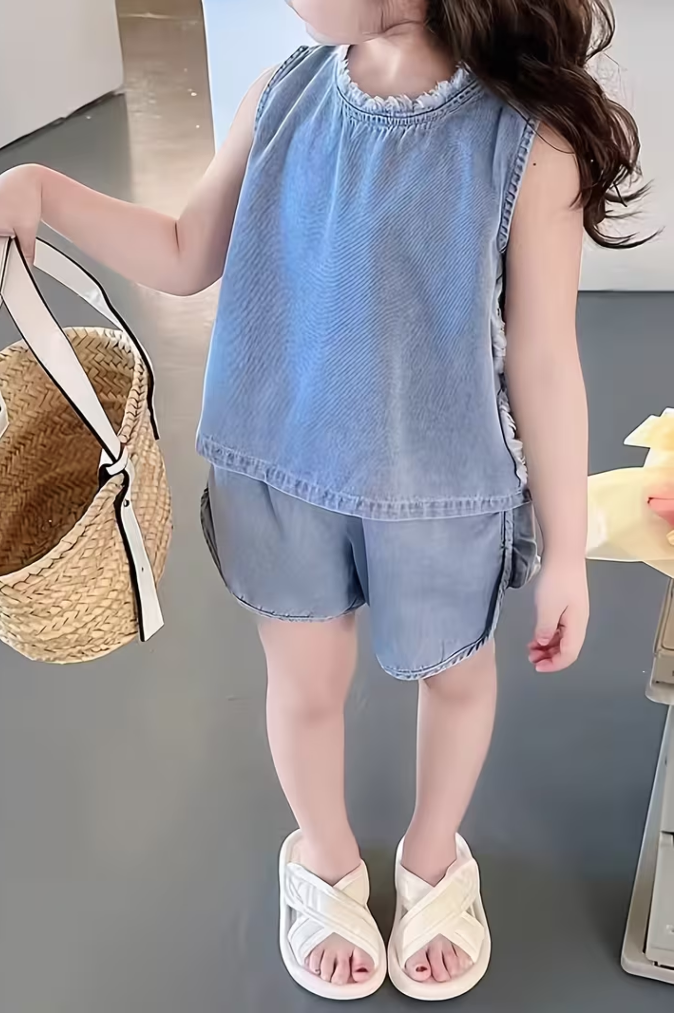 Blue Denim Short Set