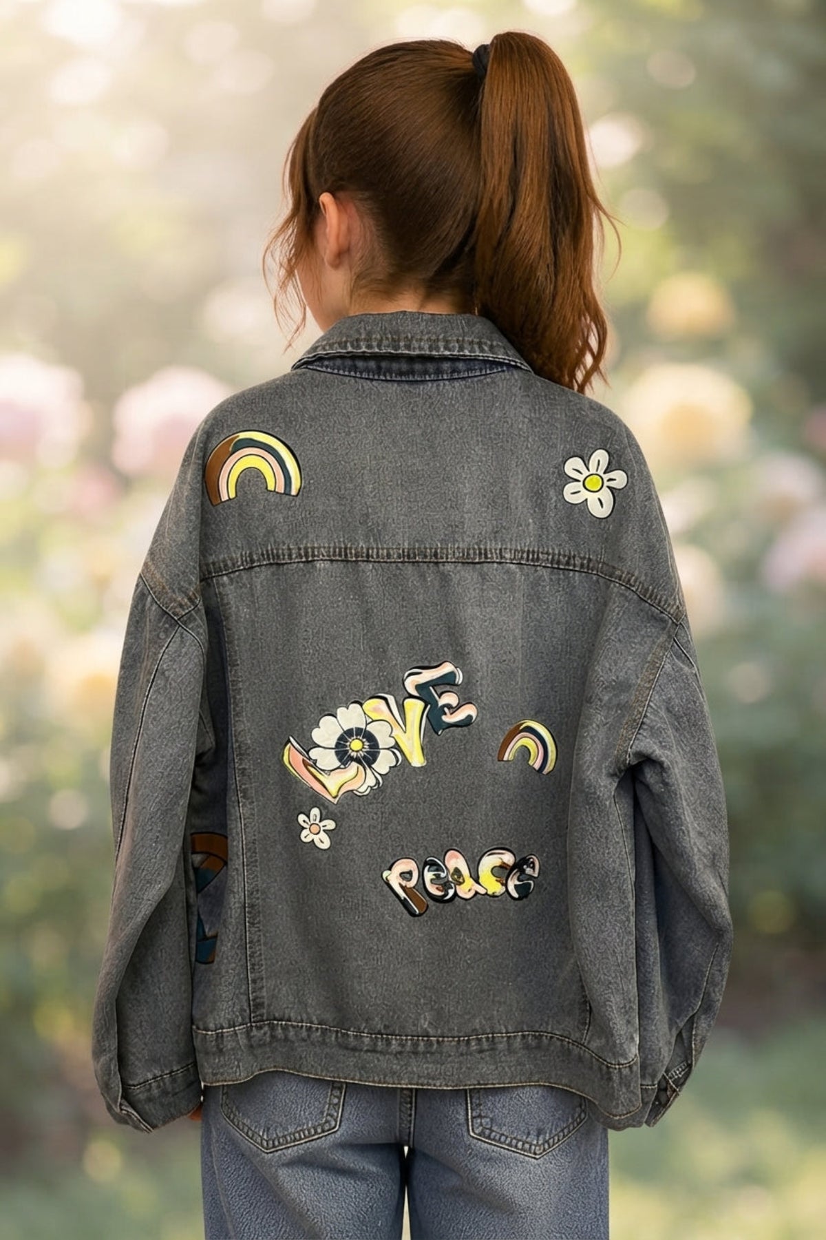 Soft Love & Peace Denim Jacket