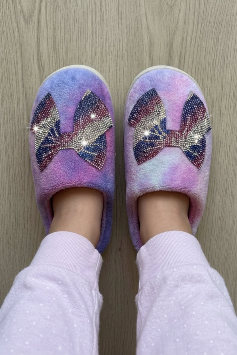Slippers Lavander Bow Patch